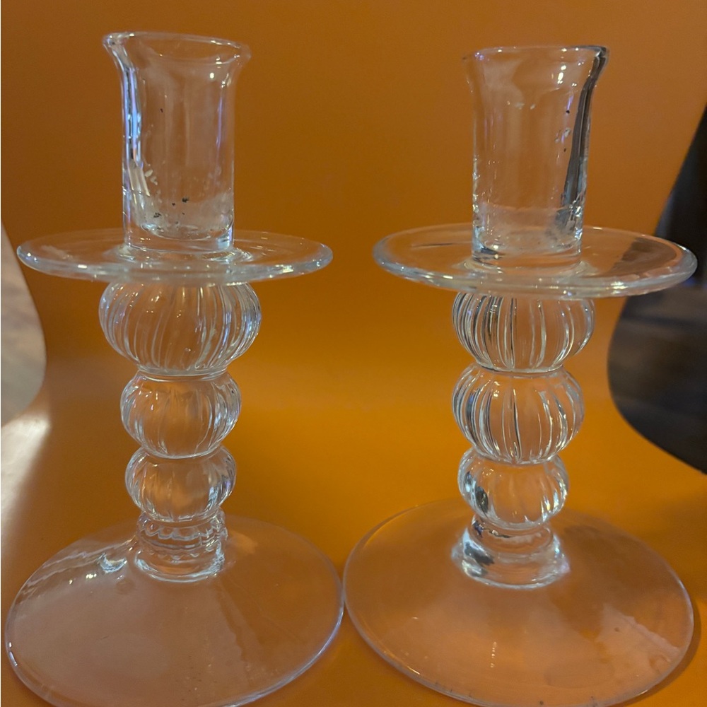 Elegant Glass Candle Holders